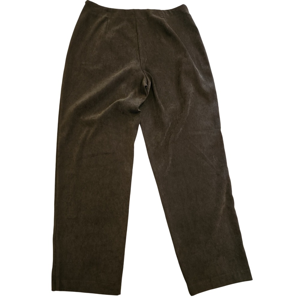 Sag Harbor Petite Olive Faux Suede Straight Leg Pants F32236 Size 12P - Picture 7 of 8